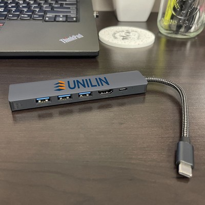 Type-C 3 Port Hub w/Gb Ethernet, HDMI & Type-C PD