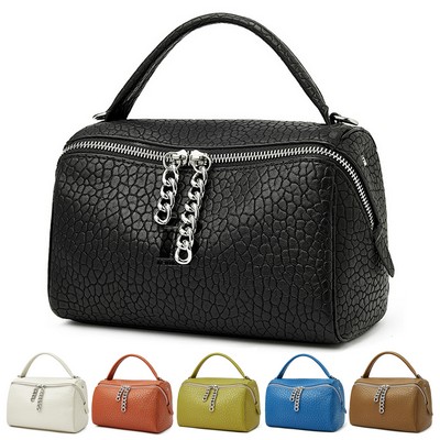 Genuine Leather zipper cross-body women's bag handbag