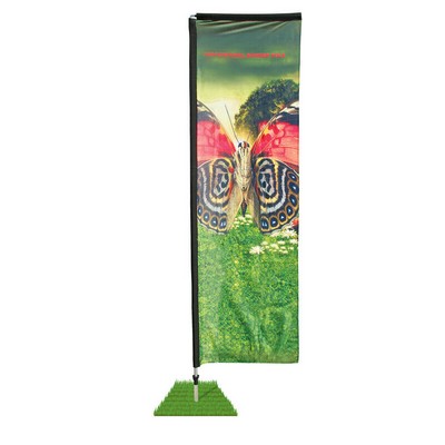 10' Single Sided Rectangle Wind Flag / Spike Base