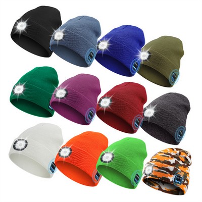 Unisex Beanie With Rechargable Light