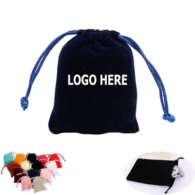 Small Velvet Jewelry Bag With Drawstring
