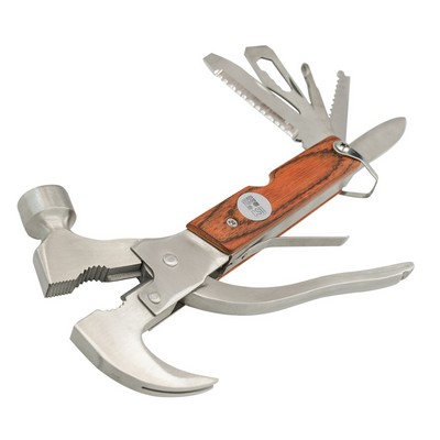 Wooden Handle Multi-Tool W/ Silver Medallion