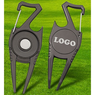 Golf Multi-Function Divot Tool Magnetic Ball Marker Opener