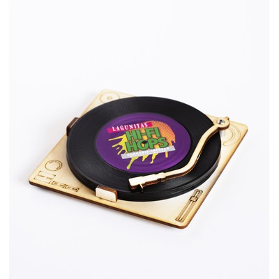 1-Sided Mini Record Coasters - Sets of 4 - Turntable Coaster Holder