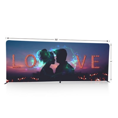 20 FT X 90" H straight frame single side fabric back wall display(Frame+Fabric)