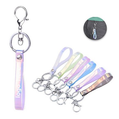 Holographic PVC Wristlet Keychain