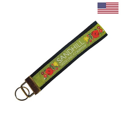 6" Woven Key Strap w/ Antique Brass Plated Hardware - "Elite" Weave