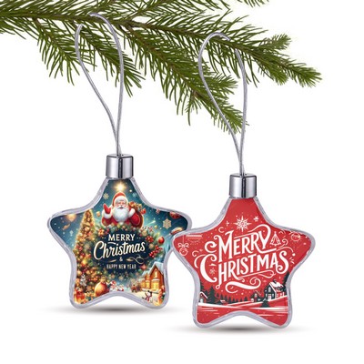 3" Clear Star Full Color Aluminum Sheet Ornament