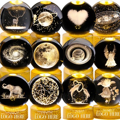 3D Galaxy Crystal Ball Night Light