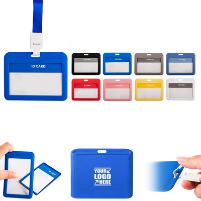 Plastic Horizontal Lanyard Card Holder