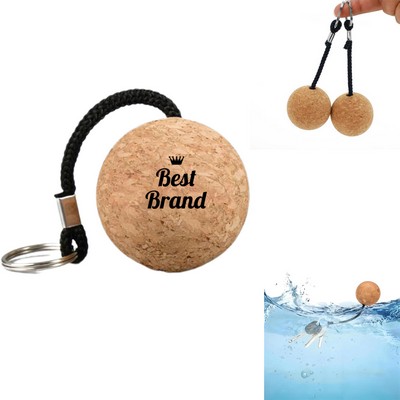 Spherical Float Cork Keychain