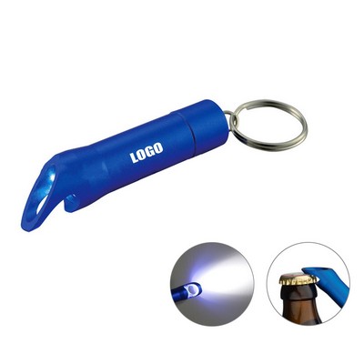 3 In 1 Aluminum Bottle Opener With Keychain And Flashlight