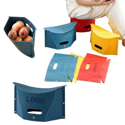 2-In-1 Folding Plastic Stool And Basket