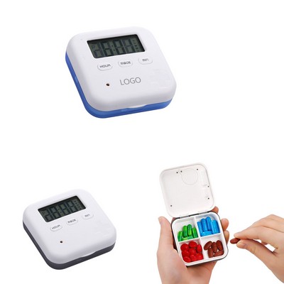 4 Compartment Medicine Pill Case With Alarm Reminder