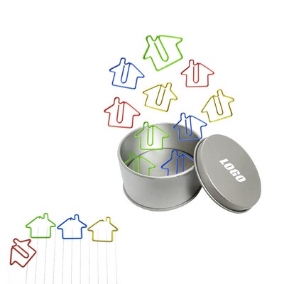 House Shaped Stylish In Tin Box For Organization