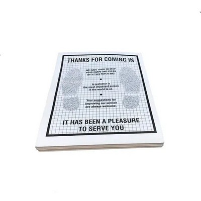 Disposable White "Thanks" Car Mats