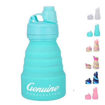 16oz Collapsible Silicone Sports Water Bottle