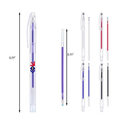 Heat Erasable Pen Refills with 4 Pieces Empty Pen
