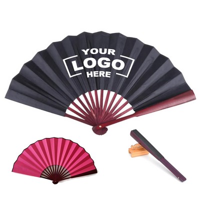 Red Wooden Folding Hand Fan.