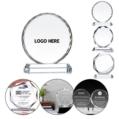 Octagon Diamond Crystal Glass Award