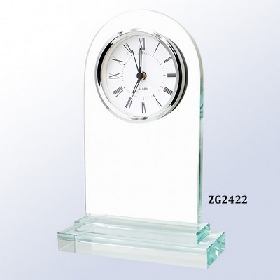 Starfire Glass Arch Clock, White Face and Roman Numerals