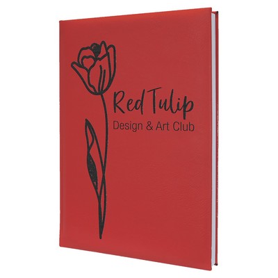 7" x 9.75" Red Leatherette Sketch Book with Unlined Notepad