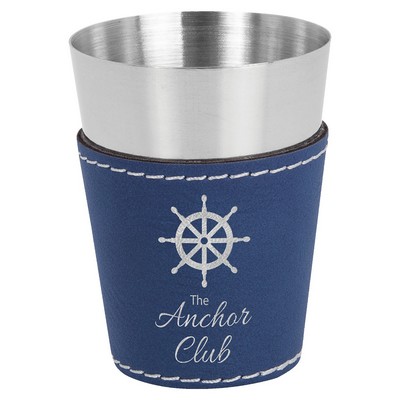 2 oz. Leatherette & Stainless Steel Shot Glass