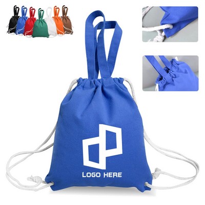 11.81X13.8" Canvas Drawstring Backpack