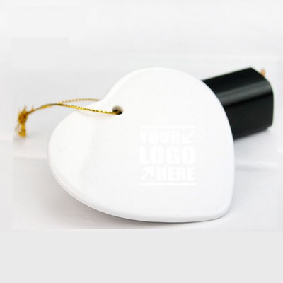 Custom Sublimation Ceramic Ornament - 3" Heart Shaped