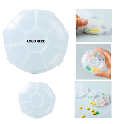 7 - Compartment Portable Transparent Pill Organizer