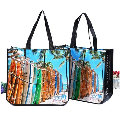Laminated Shopping Tote Bag (12" W x 16" H x 4" D)