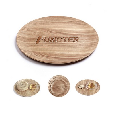 Wooden Serving Tray Round Multi-Purpose Dish 10"Diameter