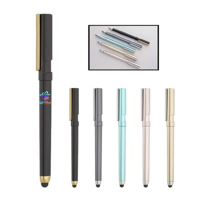 Capacitive Stylus Pen Metal Ballpoint w/ Soft Rubber Tip