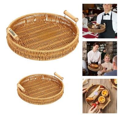 Woven Wooden Handle Storage Basket