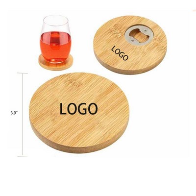 4" Custom Round Wooden Bottle Opener