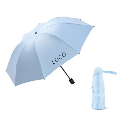 UPF50+ Mini Compact Sun Umbrella with Black Glue