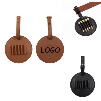Leather Golf Tees Holder With Adjustable Loop