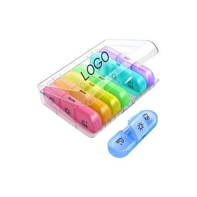 Rainbow-Colored Travel Pill Container