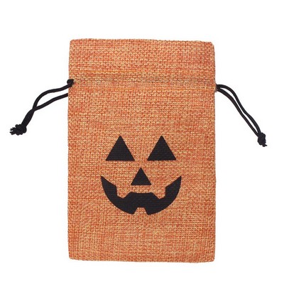 Pumpkin Burlap Gift Bag W/ Halloween & Christmas Style