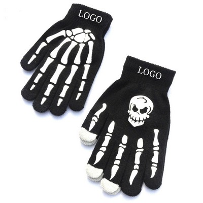 Halloween Luminous Skull Claw Gloves