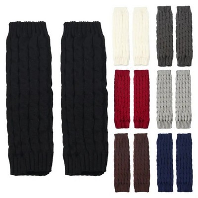 Thickened Wool Knitted Twist Warm Leg Warmers