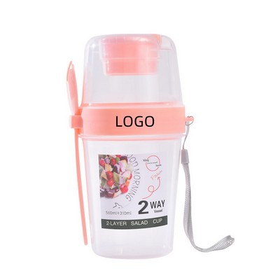 Portable Double-Layer Leakproof Salad Cup