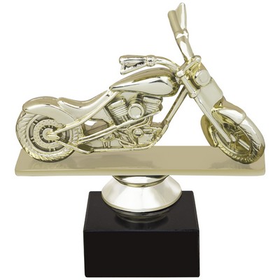 4 1/4" Gold Chopper Figure on Black Marble Base