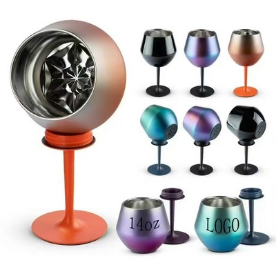 14 Oz. Stainless Steel Removable Wine Goblet