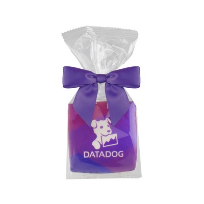 Iced Shortbread Cookie In Bow Bag - 3 in. Square