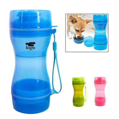 Dog Water Bottle with Food Container