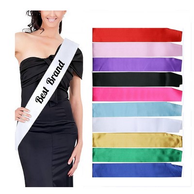 Solid Color Party Shoulder Strap Bride Sash Gift