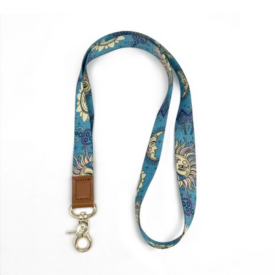 Multi-color Sun & Moon Leather Buckle Lanyard