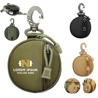 Round Key Coin Pouch Multifunction Tactical Bag Wallet