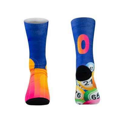 Full-Color Dye Sublimated Quarter Socks with Cushioned Sole and Black Accents